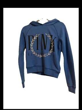Blue PINK Sequin Wreath Cropped Hoodie
